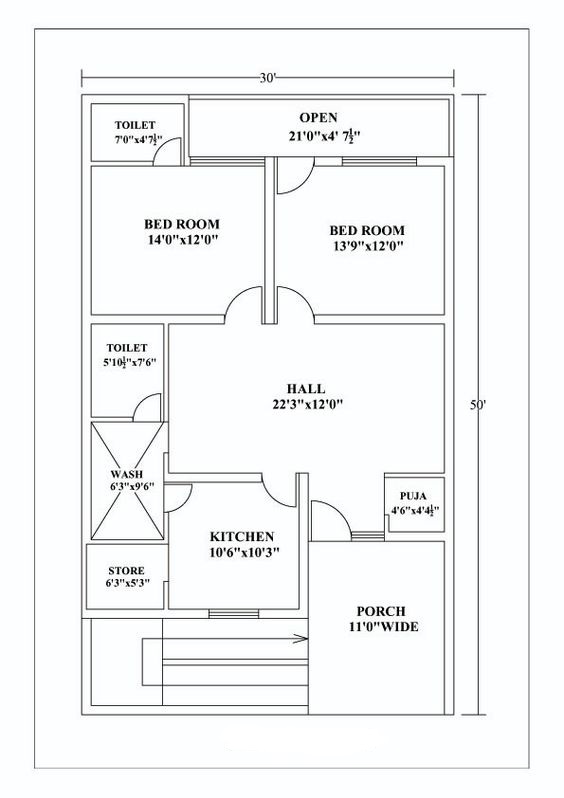 20*50 House Plan with Car Parking | North Facing | South Facing and ...