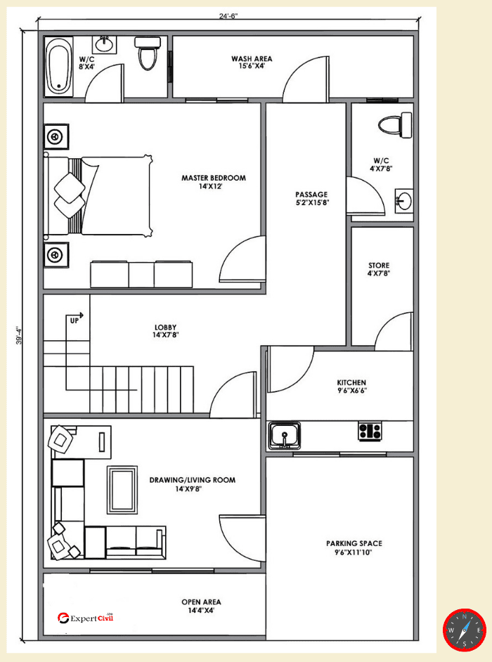 25X50 House Plan, Southwest Facing 1250 Square feet 3D House Plans, 25*50  Sq Ft, House Plan, 2bhk House Plan, 3bhk House Plan, south West Facing  House Plan, As Per Vastu, House Plan