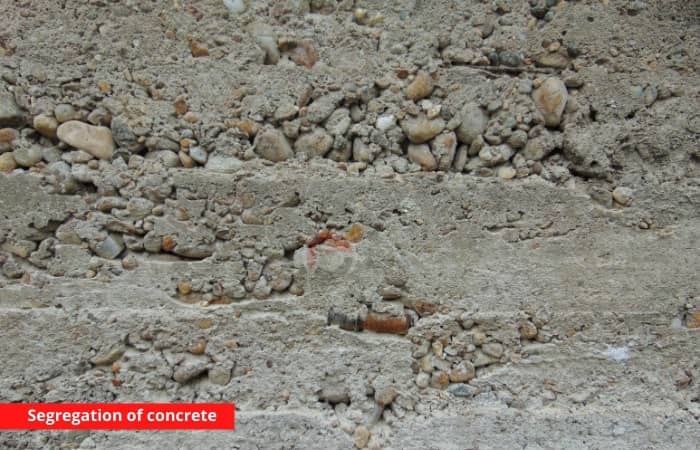 Segregation of concrete