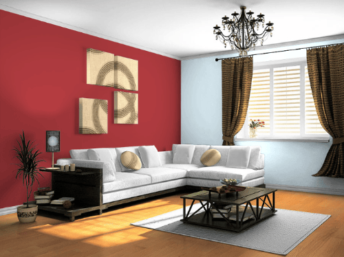 Red color combination for hall