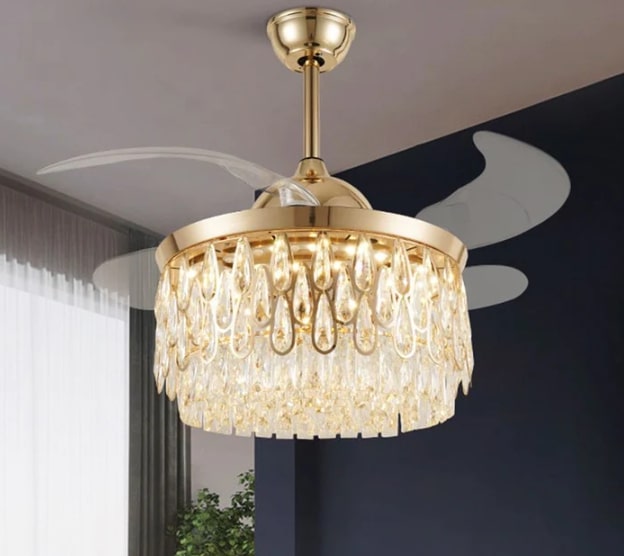 Kirsty Crystal Ceiling Fan with Light